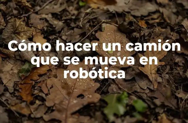 Cómo Hacer un Camión que Se Mueva en Robótica