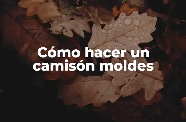 Cómo Hacer un Camisón Moldes