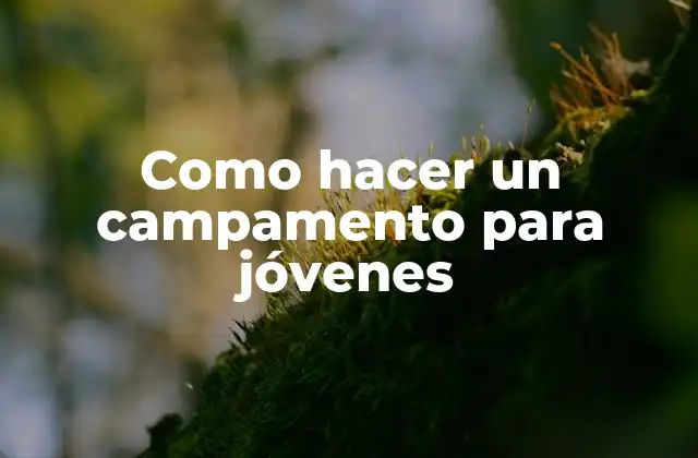 Como Hacer un Campamento para Jóvenes