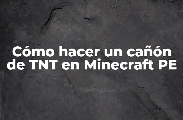 Cómo Hacer un Cañón de Tnt en Minecraft Pe