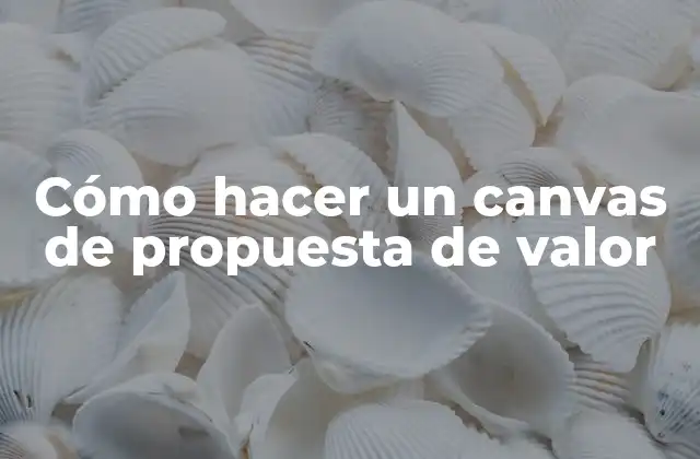 Cómo Hacer un Canvas de Propuesta de Valor