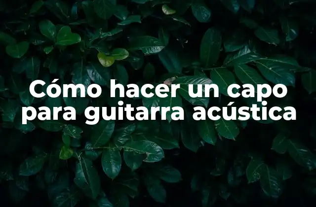 Cómo Hacer un Capo para Guitarra Acústica