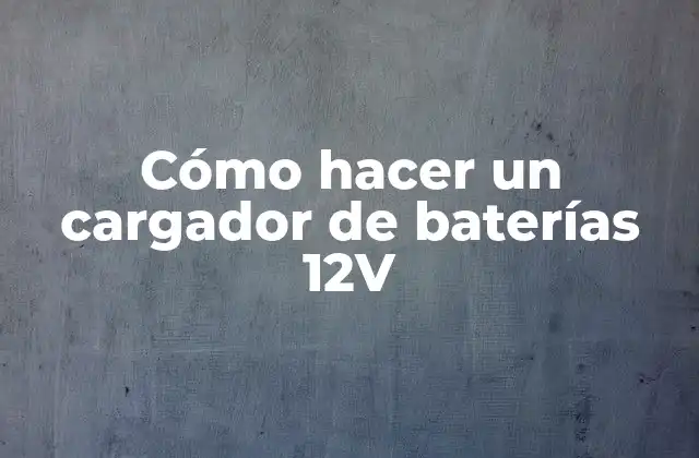 Cómo Hacer un Cargador de Baterías 12v
