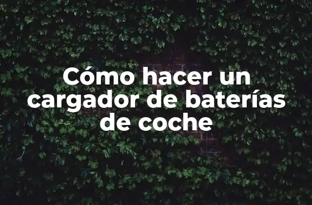 Cómo Hacer un Cargador de Baterías de Coche