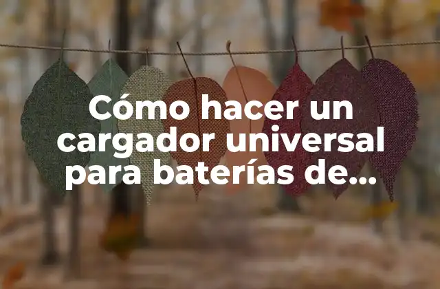 Cómo Hacer un Cargador Universal para Baterías de Celulares