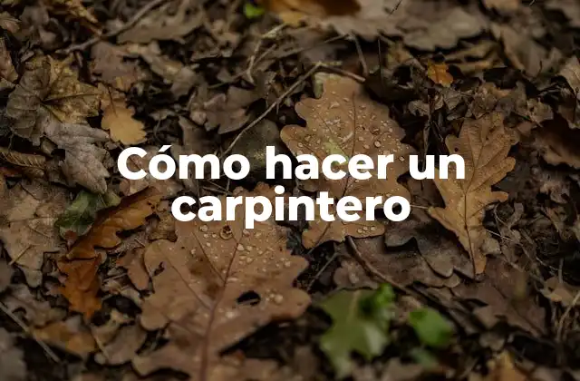 Cómo Hacer un Carpintero