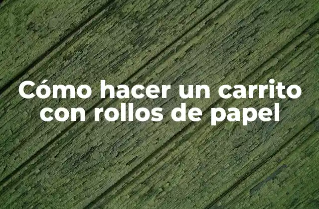 Cómo Hacer un Carrito con Rollos de Papel