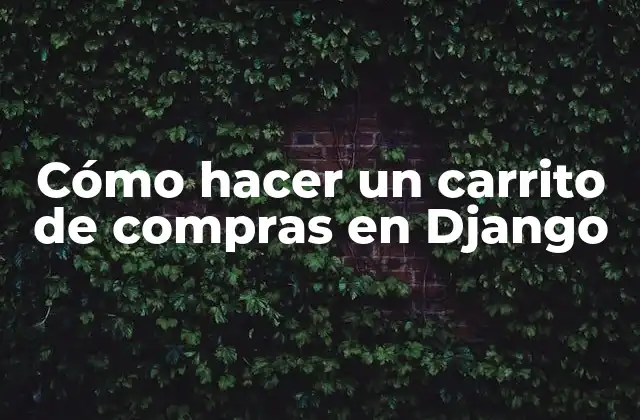 Cómo Hacer un Carrito de Compras en Django