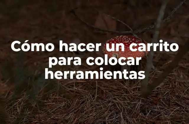 Cómo Hacer un Carrito para Colocar Herramientas 2 ¿Qué es un carrito para herramientas y para qué sirve?