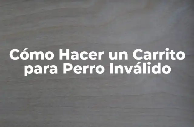 Cómo Hacer un Carrito para Perro Inválido