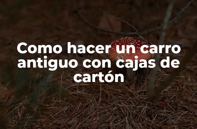Como Hacer un Carro Antiguo con Cajas de Cartón
