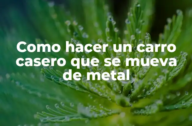 Como Hacer un Carro Casero que Se Mueva de Metal
