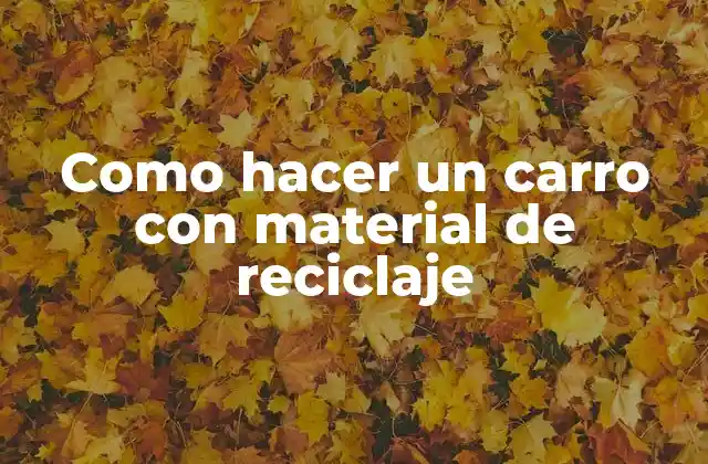 Como Hacer un Carro con Material de Reciclaje