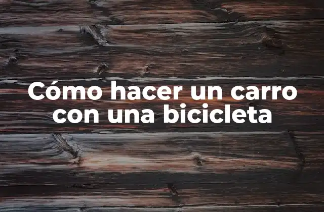 Cómo Hacer un Carro con una Bicicleta