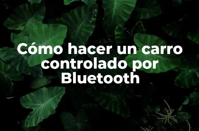 Cómo Hacer un Carro Controlado por Bluetooth