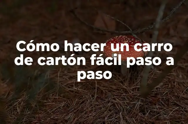 Cómo Hacer un Carro de Cartón Fácil Paso a Paso