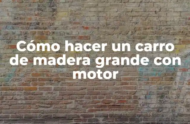 Cómo Hacer un Carro de Madera Grande con Motor