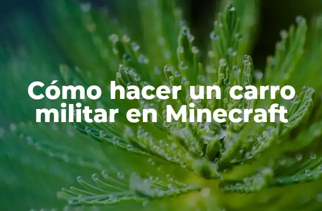 Cómo Hacer un Carro Militar en Minecraft