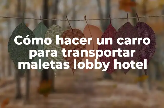 Cómo Hacer un Carro para Transportar Maletas Lobby Hotel