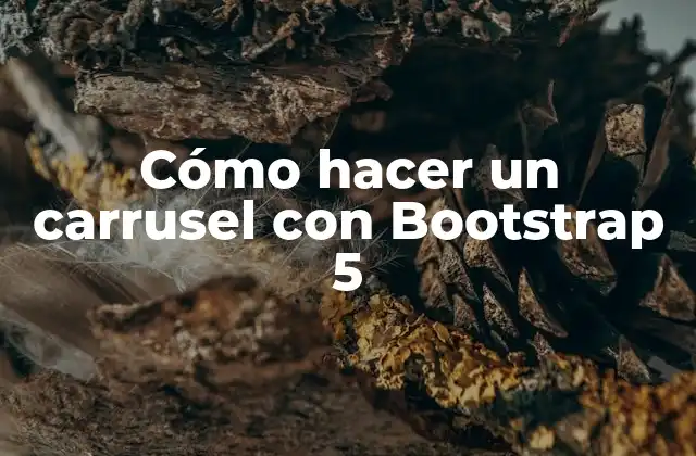 Cómo Hacer un Carrusel con Bootstrap 5