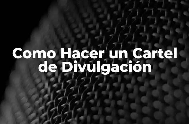 Como Hacer un Cartel de Divulgación