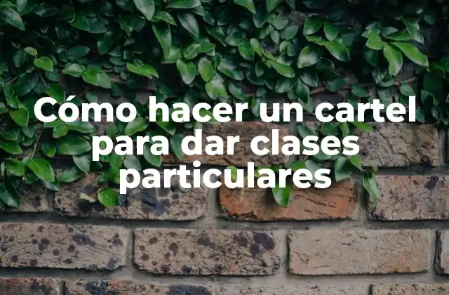 Cómo Hacer un Cartel para Dar Clases Particulares