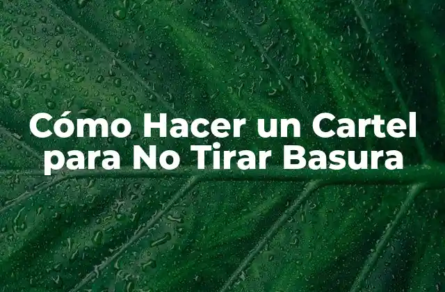 Cómo Hacer un Cartel para No Tirar Basura