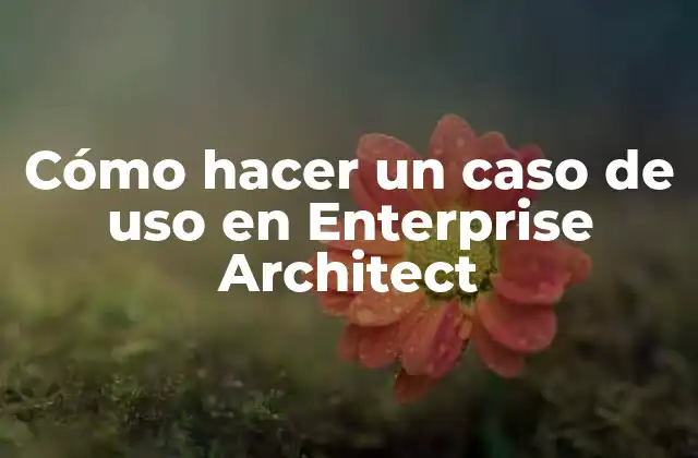 Cómo Hacer un Caso de Uso en Enterprise Architect 2 Qué es un caso de uso en Enterprise Architect