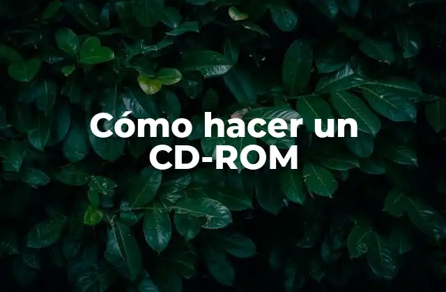 Cómo Hacer un Cd-rom