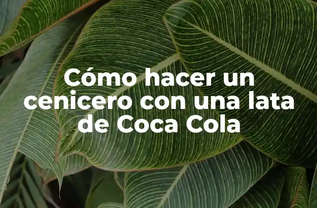 Cómo Hacer un Cenicero con una Lata de Coca Cola