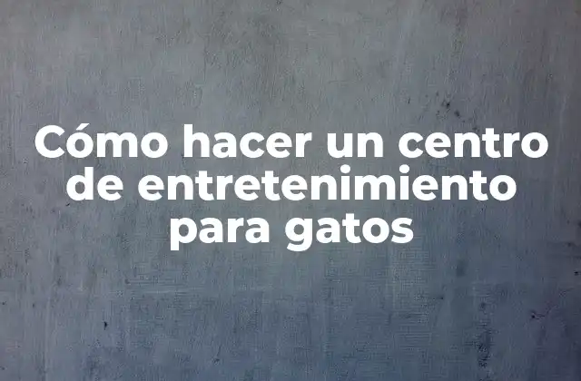 Cómo Hacer un Centro de Entretenimiento para Gatos