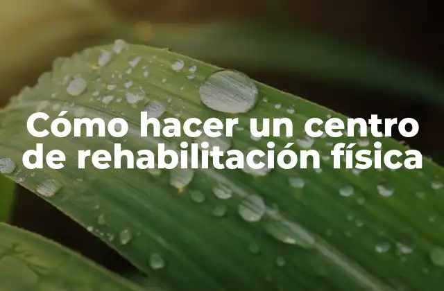 Cómo Hacer un Centro de Rehabilitación Física