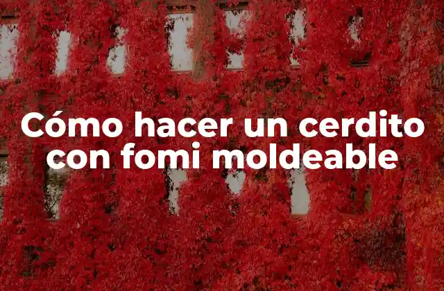 Cómo Hacer un Cerdito con Fomi Moldeable