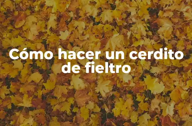 Cómo Hacer un Cerdito de Fieltro