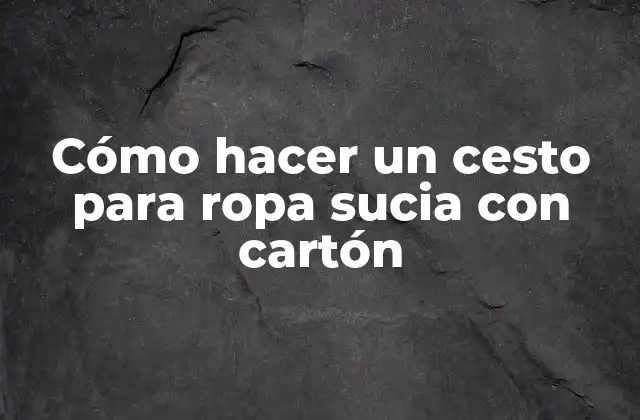 Cómo Hacer un Cesto para Ropa Sucia con Cartón