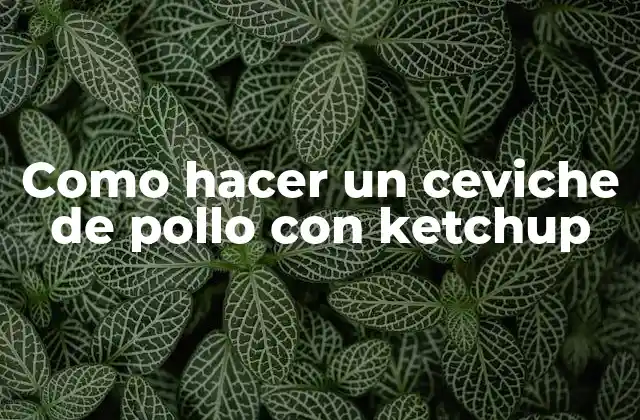 Como Hacer un Ceviche de Pollo con Ketchup