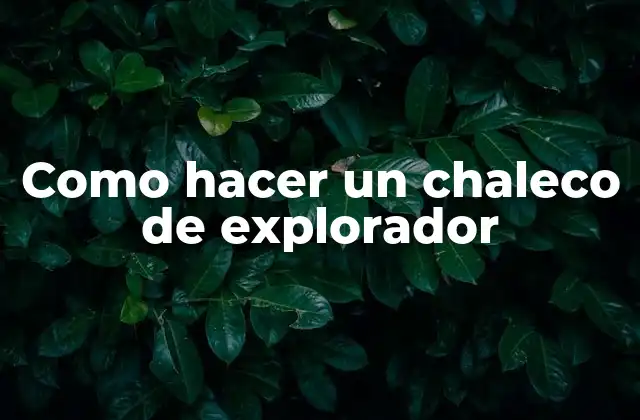 Como Hacer un Chaleco de Explorador
