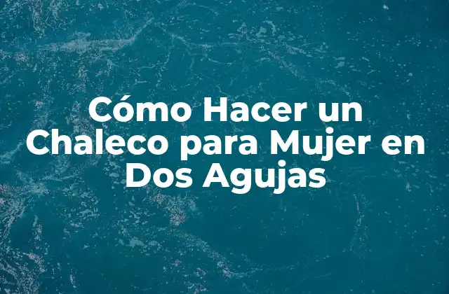 Cómo Hacer un Chaleco para Mujer en Dos Agujas