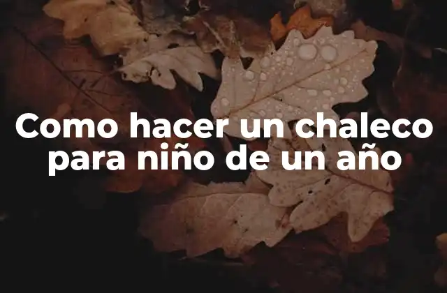 ¿Qué es un chaleco para niño y para qué sirve?