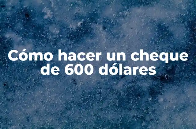 Cómo Hacer un Cheque de 600 Dólares 2 ¿Qué es un cheque de 600 dólares y para qué sirve?
