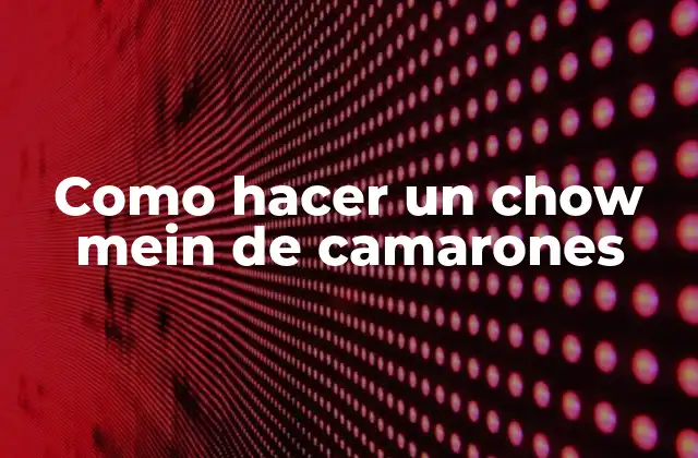 Como Hacer un Chow Mein de Camarones