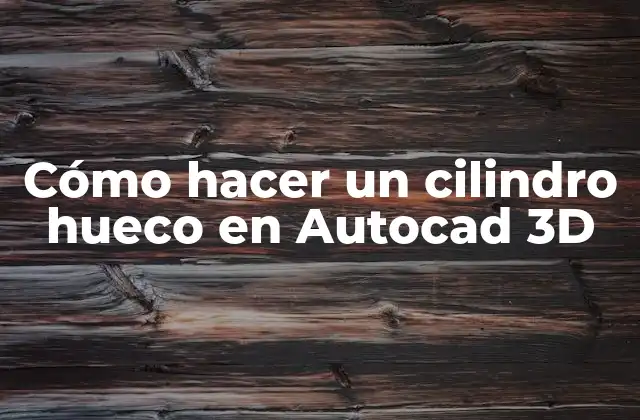 Cómo Hacer un Cilindro Hueco en Autocad 3d