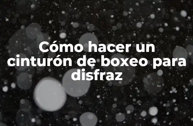 Cómo Hacer un Cinturón de Boxeo para Disfraz