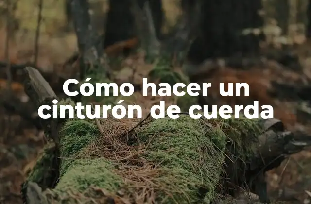 Cómo Hacer un Cinturón de Cuerda