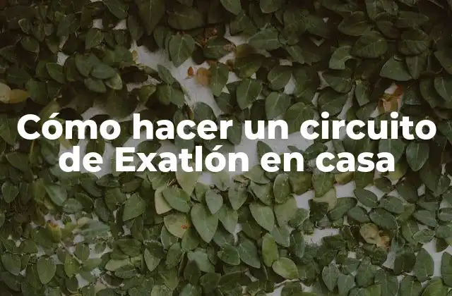 Cómo Hacer un Circuito de Exatlón en Casa