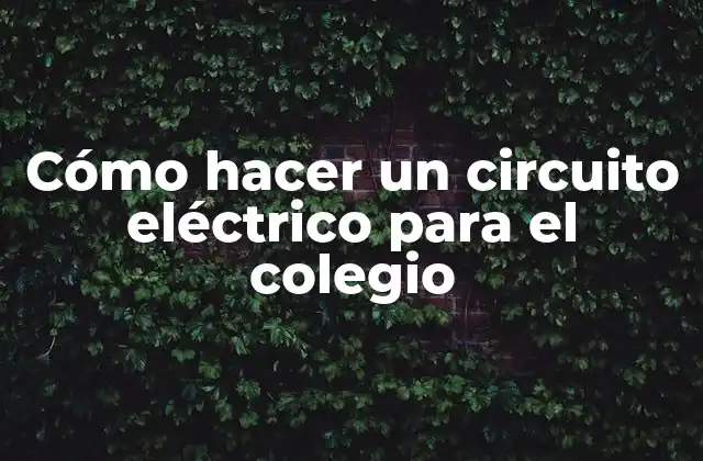 Cómo Hacer un Circuito Eléctrico para el Colegio