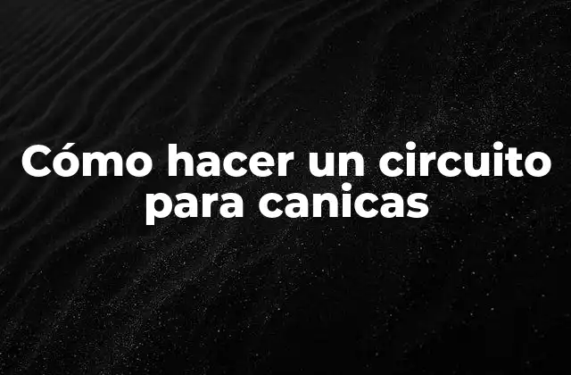 Cómo Hacer un Circuito para Canicas
