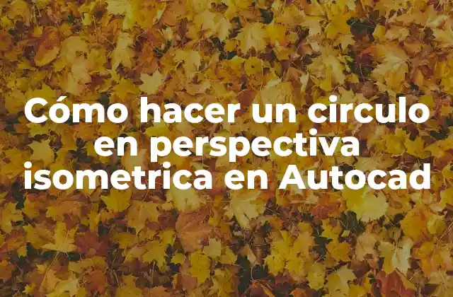 Cómo Hacer un Circulo en Perspectiva Isometrica en Autocad