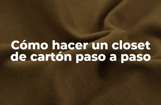 Cómo Hacer un Closet de Cartón Paso a Paso