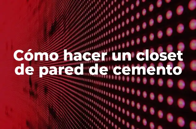Cómo Hacer un Closet de Pared de Cemento